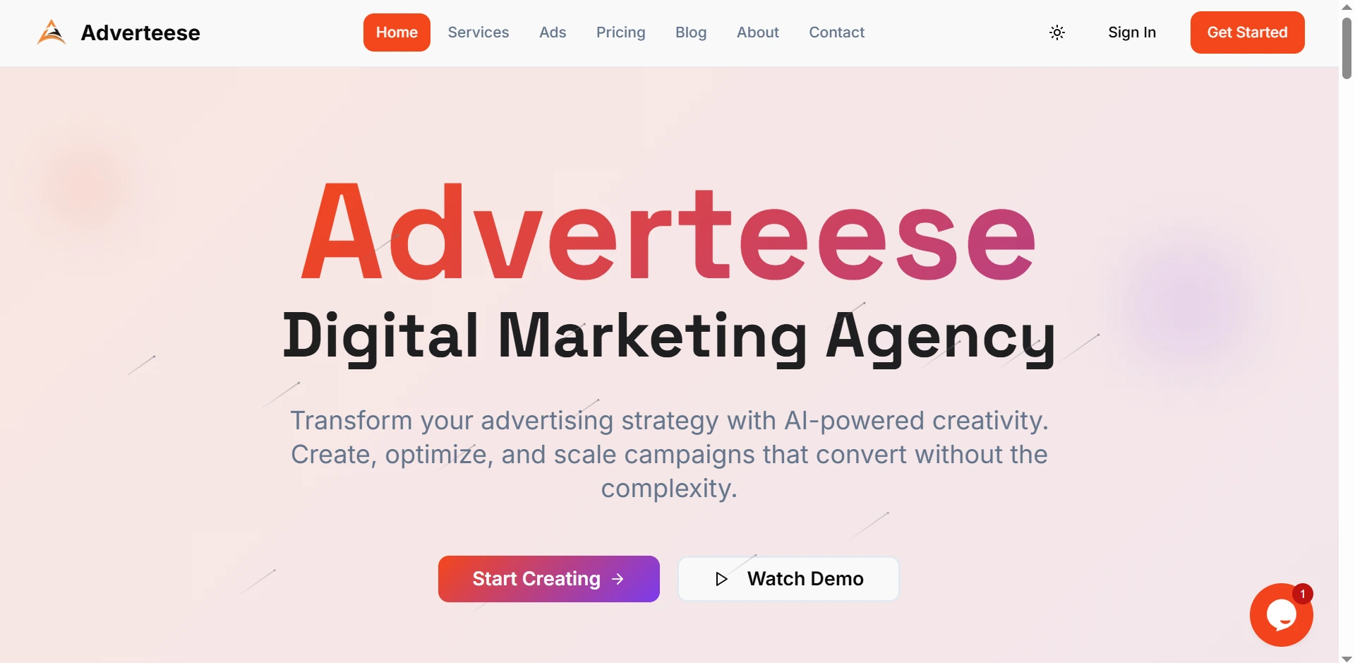 AI/ML Advertising Platform screenshot